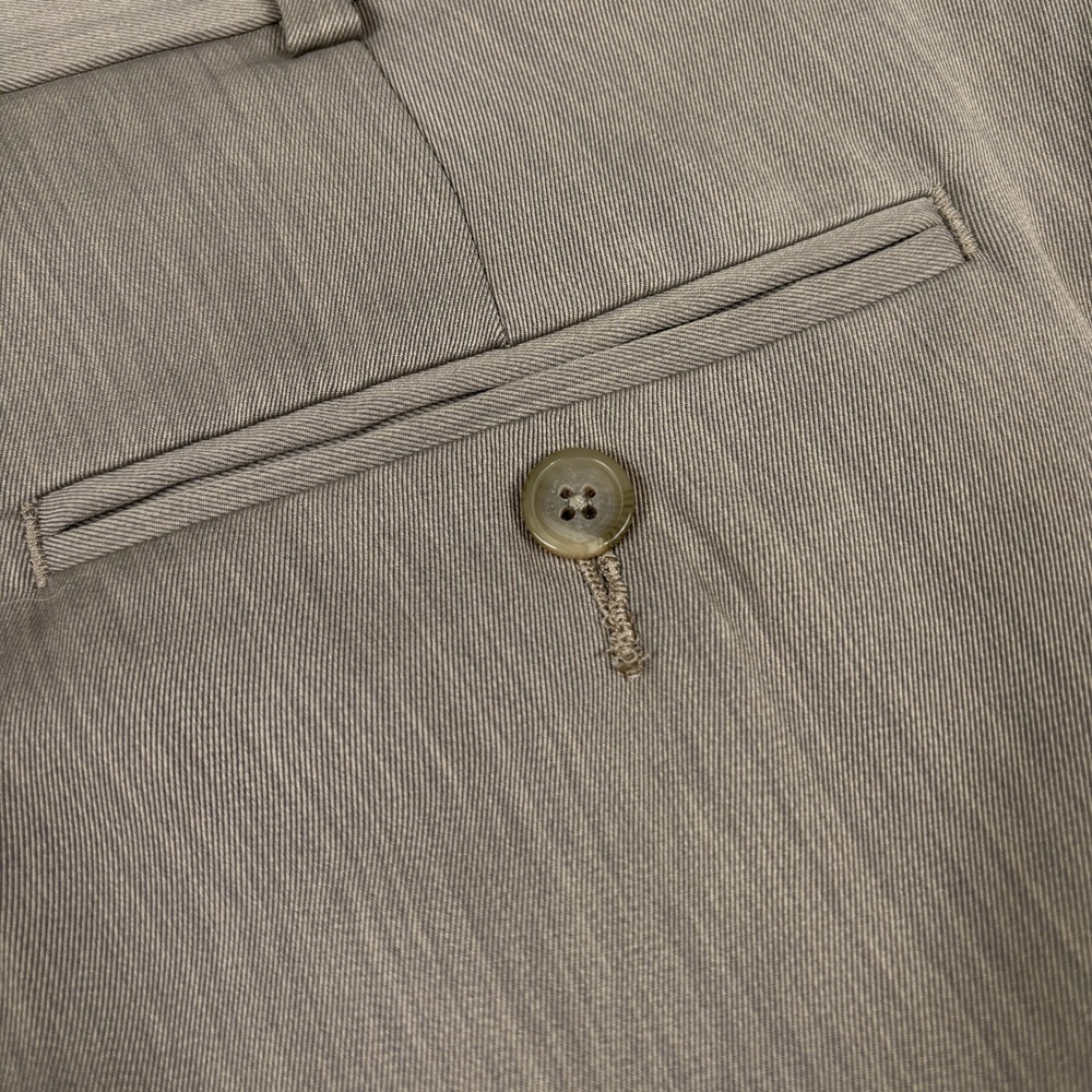 Perry Ellis Portfolio Mens 36x32 Taupe Brown Pleated Cuffed Dress Pants - Picture 4 of 12